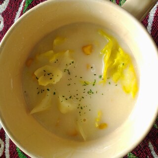 春キャベツの豆乳スープ